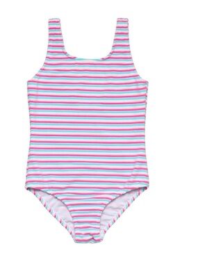 NWOT Snapper Rock Big Girls Sorbet Stripe Teen Scoop Swimsuit Sz 16